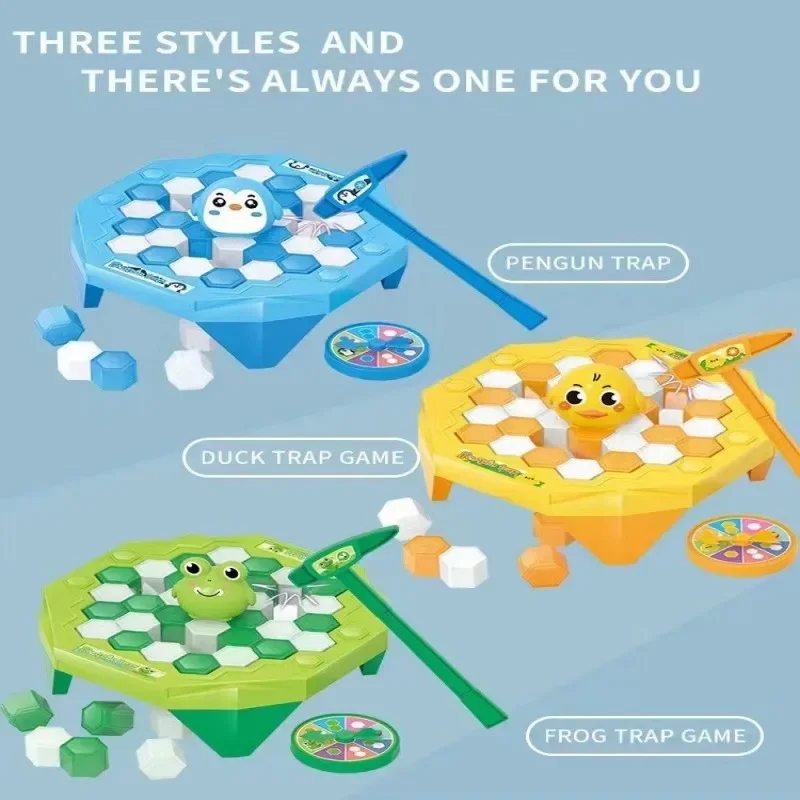Mini brinquedo de pinguim quebra-gelo, pinguim de resgate, jogo de gelo para bater, brinquedo de competição interativo para crianças, jogo de quebra-cabeça de mesa