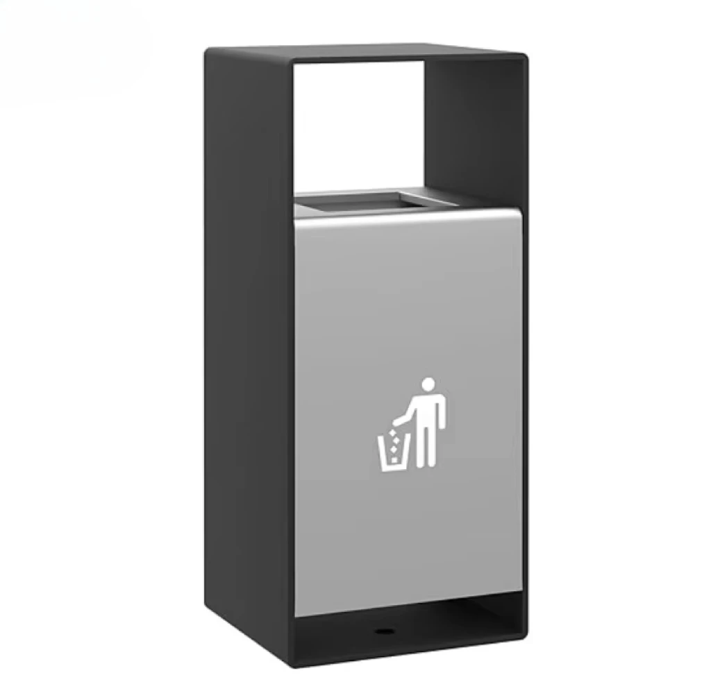 

Customized outdoor rectangular metal trash can Garden Street outer trash can Recycling trash can