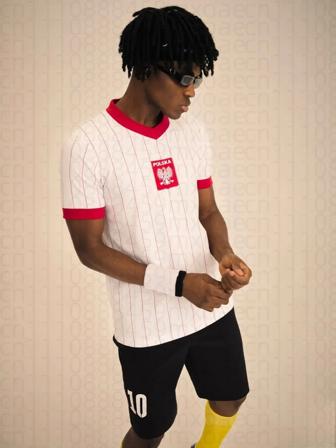 Men's Poland-inspired Retro Red White Striped T-shirt Casual Polyester Streetwear Short Sleeve