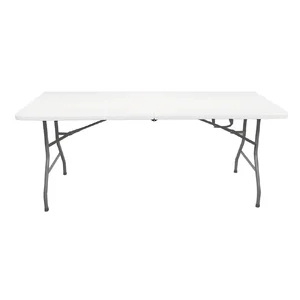 Mesa Dobrável 1,80 Portátil Branca Vira Maleta Com Alça Resistente Oferta 8 principais vendas mesa jantar branca - №2