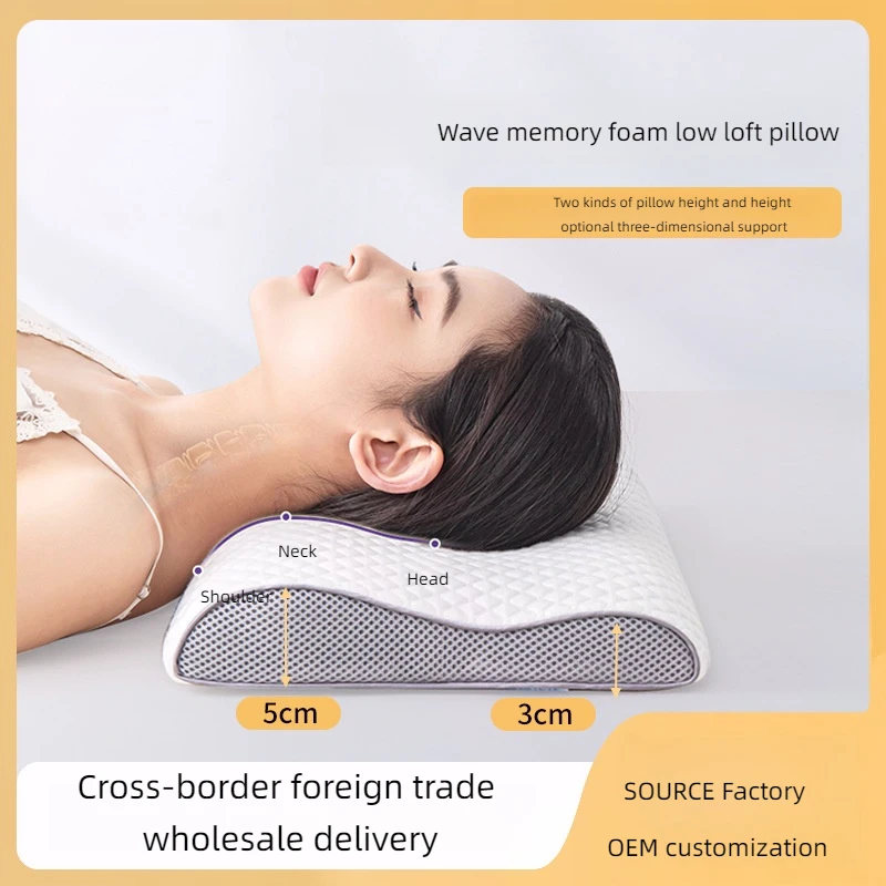 Cross-border Amazon ultra low pillow low pillow soft pillow home thin pillow to protect cervical vertebra ultra soft pillow