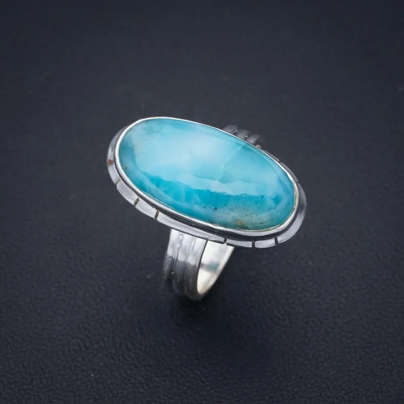 

StarGems Larimar Handmade 925 Sterling Silver Ring 7 F1410