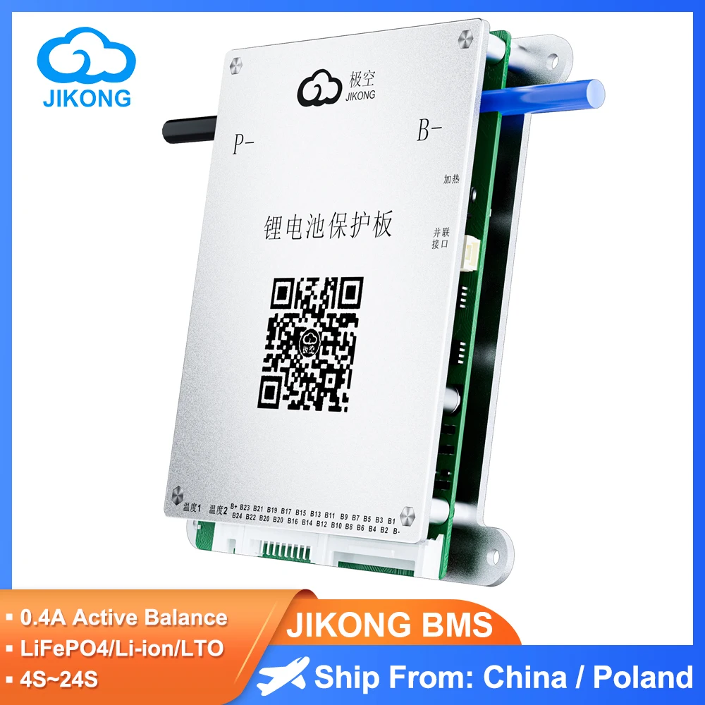 JIKONG Smart BMS BD4A24S4P 0,4 A aktiver Gleichgewichtsstrom für 8S-24S 40A Li-Ion/LiFePo4/LTO Batterie-Equalizer JKBMS Balancer