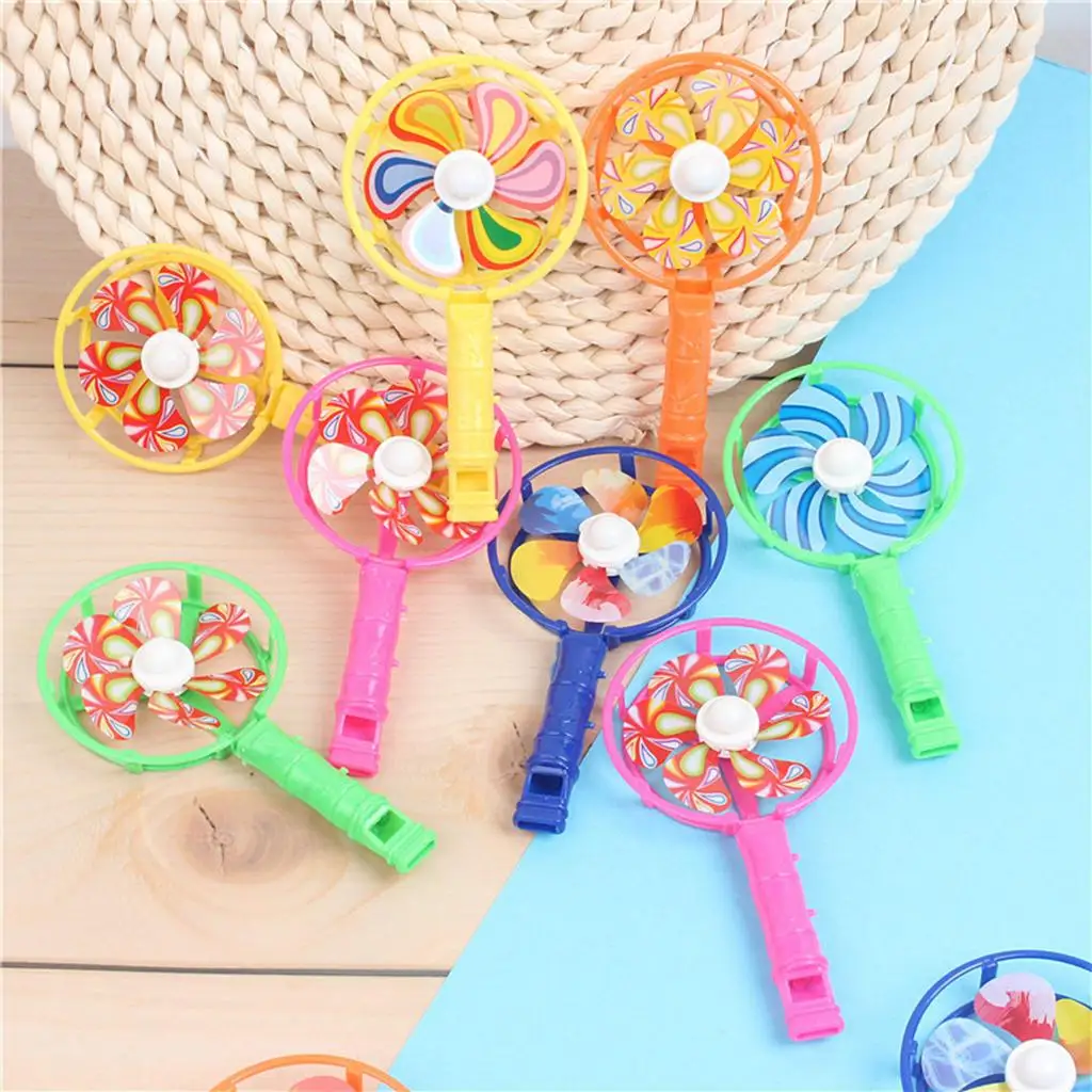 5Pcs Vintage Colorful Windmill Toys Noise Maker for Birthday Party