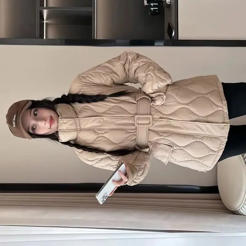 

Пуховик женские парки 2025 новые зимние корейские толстые теплые хлопковые стеганые пальто на талии женская длинная верхняя одежда взрывы женские топы