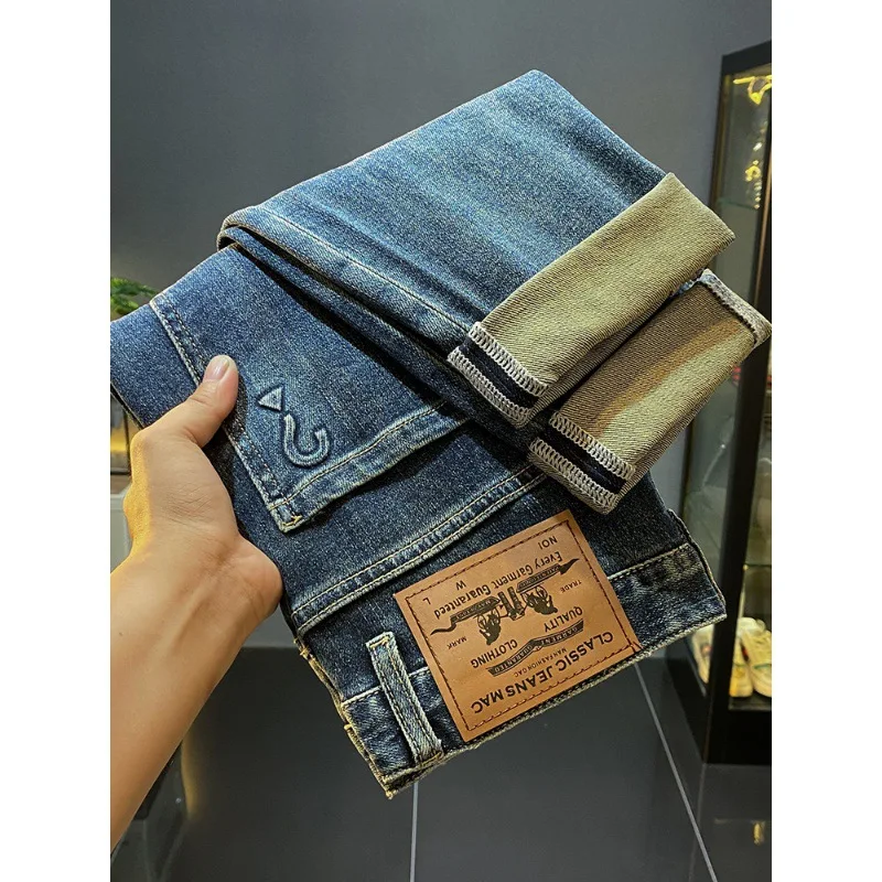All-Matching Slimming Oversized Jeans Men's 2023 New Autumn and Winter High-End Stretch Tight Feet Casual Long Pants
