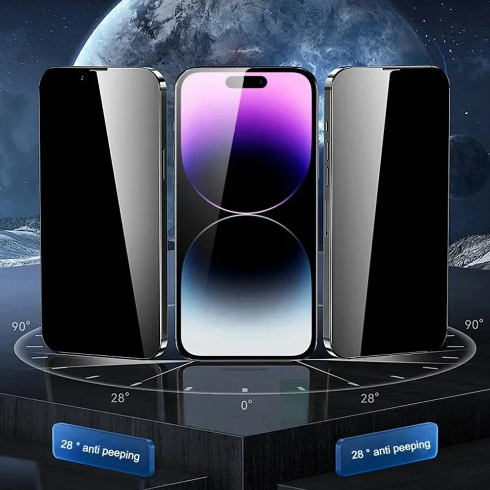 5 pezzi in vetro temperato per iPhone 11 12 13 Pro 15 16 Pro Max 14 Plus protezione schermo privacy per IPhone 16E 6 7 8 Plus 13 12 Mini