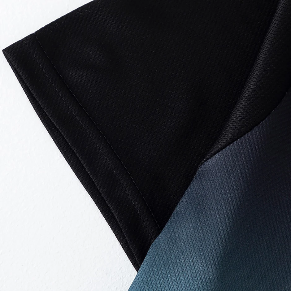 1/2/4/6-teiliges saisonales Sport-Stil-Set für Herren mit Farbverlauf, schnell trocknend, mehrfarbig, kurzärmeliges Oberteil, lässiges Lauf-Shorts-Set in Schwarz – Detail 16