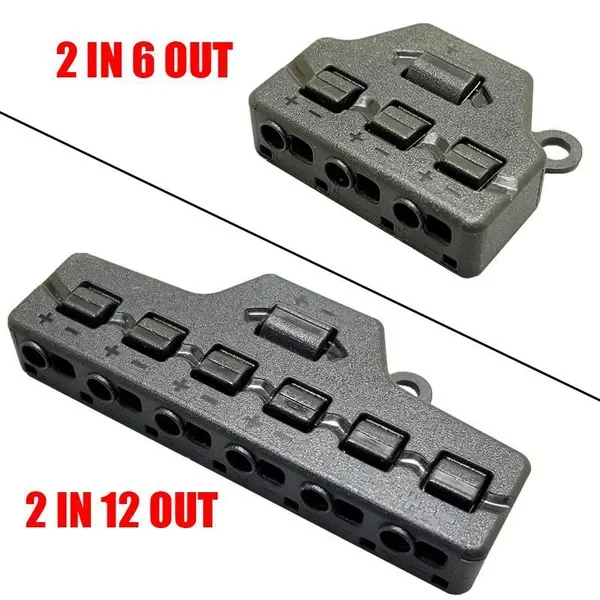 Quick Connect Low Voltage Wire Splitter Distribution Block 3/6 Port Out Line Splitter For Lighting Led Strip Connection Terminal