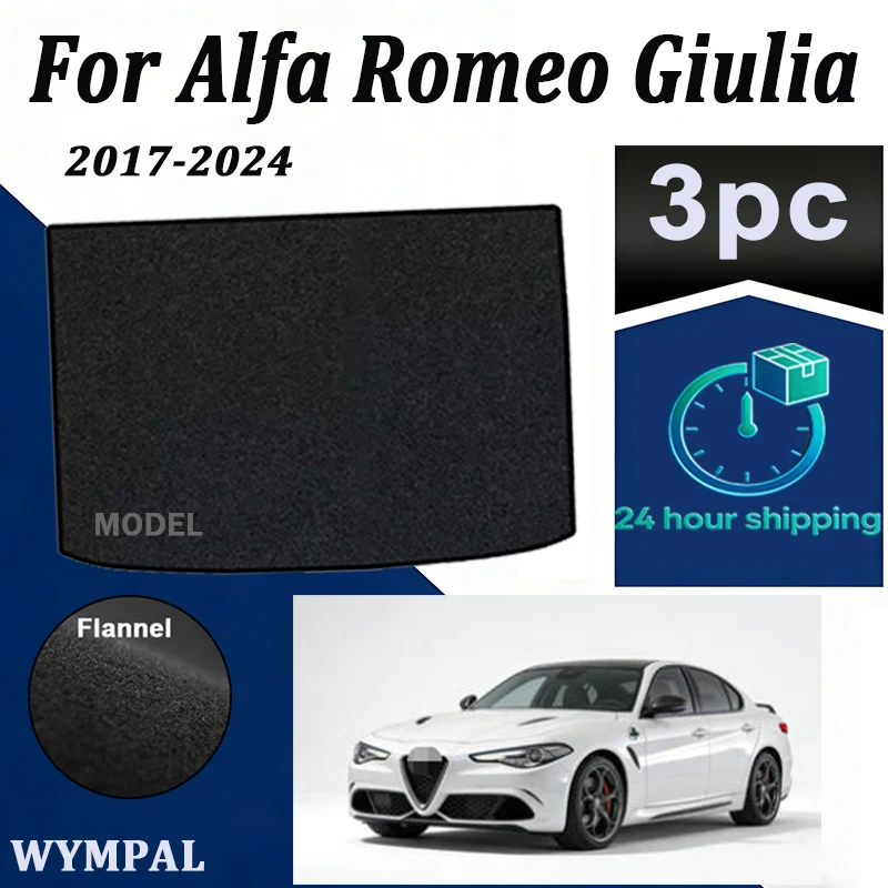 

Нейлоновый коврик в багажник автомобиля для Alfa Romeo Giulia Коврик для багажника (черный) 2017-2024 гг.