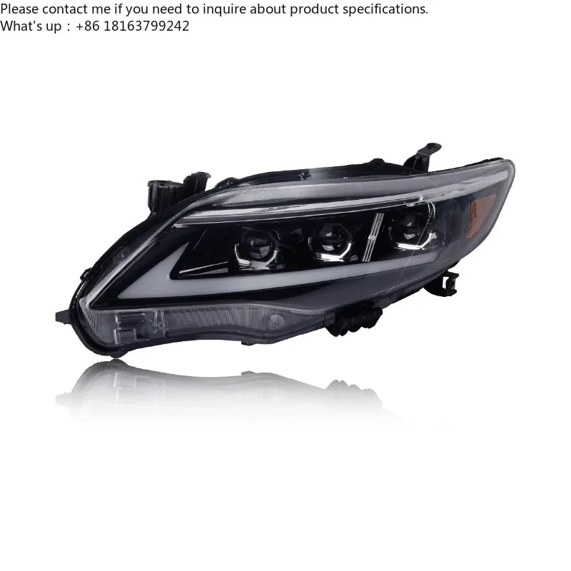 2 PCS Custom LED Projector Headlights for  Corolla 2011-2013 Upgrade Angel Eyes DRL High Low Beam Lamp Assembly
