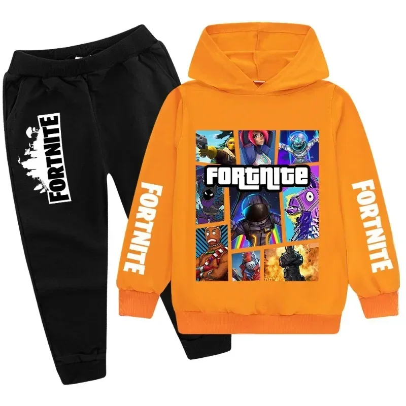 Fortnite Kids Clothes Boys Spring Autumn Long Sleeve Tshirt Pants 2pcs Sets Toddler Girls Outfits Children\'s Clothing