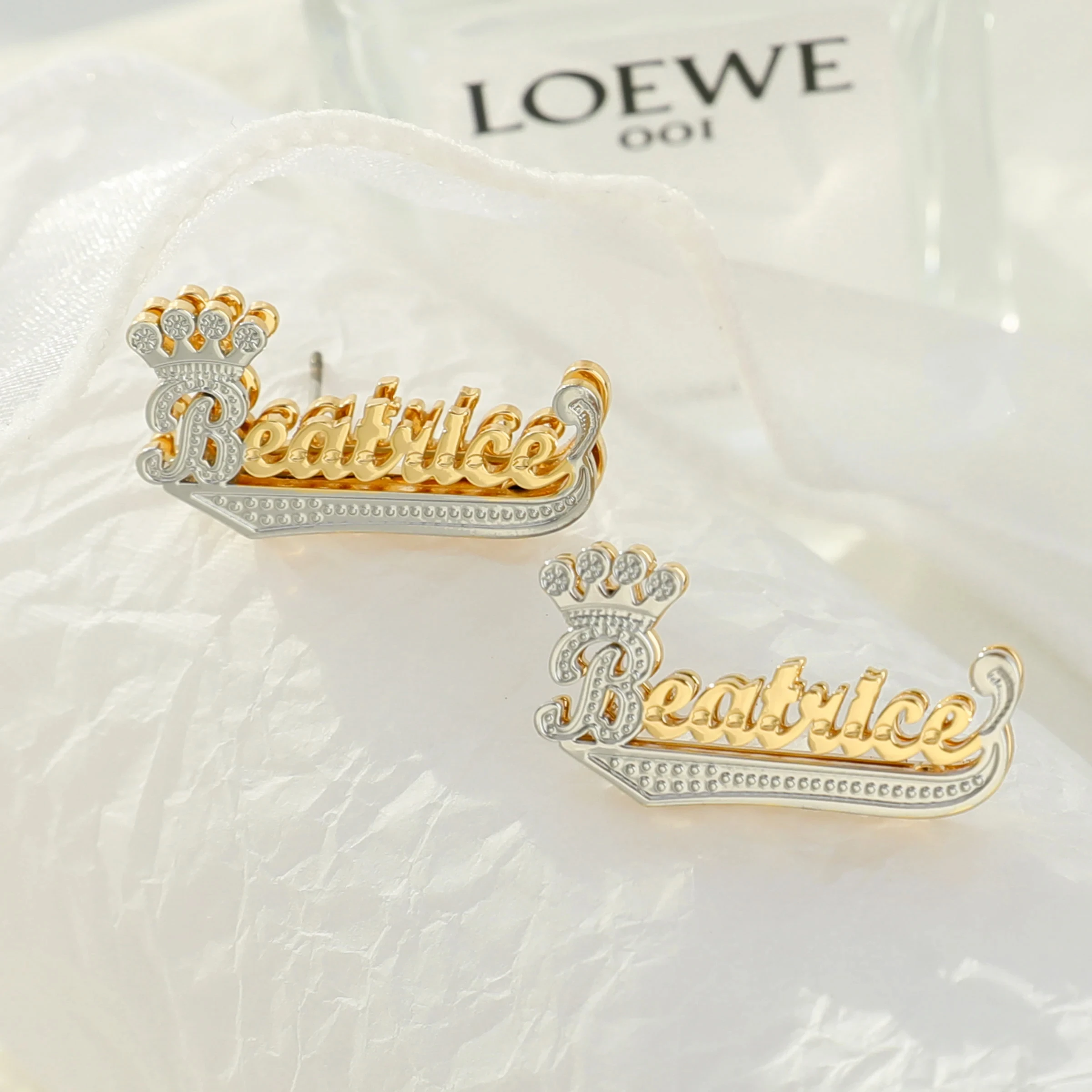 

Custom Name Stud Earrings Double Plated Name Earrings Personalized Stud Name Earrings Stainless Steel Jewelry Women Men Gift