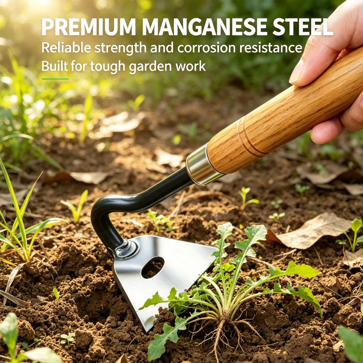 Manganese Steel Bark Scraping Hollow Hoe Weed Remover Tool Weeding Large Agricultural Hoes Gardening Small Garden Long Stick the
