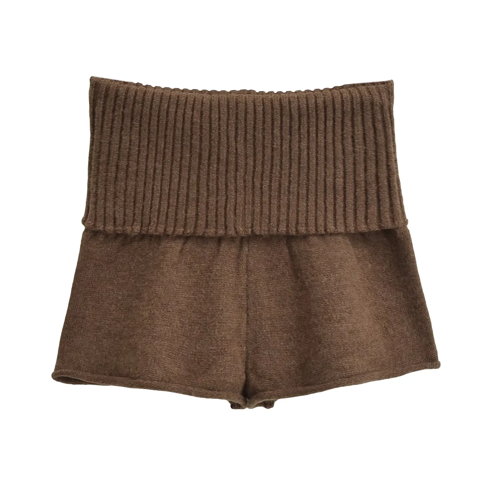 Sweet Sle 로우 허리 니트 오르트 바지 여성 캐주얼 루즈핏 다리 길어지는 턴 업 카프리 바지 중국 생산