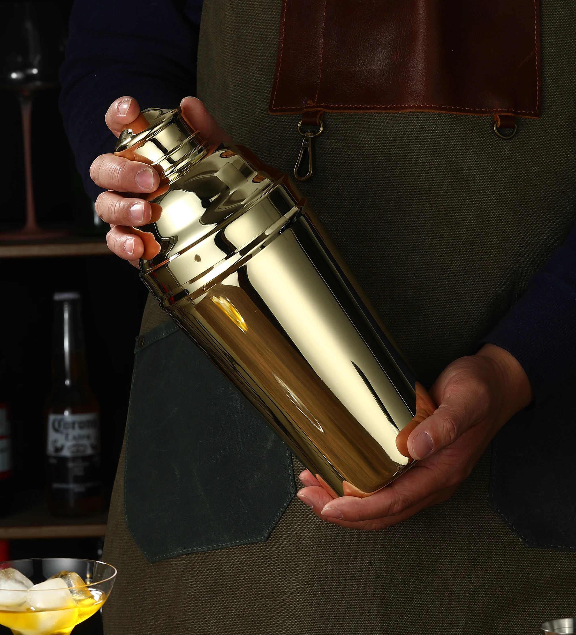 초대형 코블러 셰이커, 스테인리스 스틸 칵테일 셰이커, 61oz - 1.8L - 304