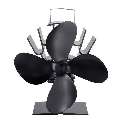 4 Blade Heat Powered Stove Log Wood Burner Eco Friendly Quiet fireplace Fan Winter Warm Home Efficient Heat Distribution