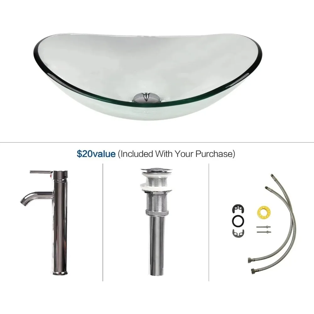 زاوية عائمة مقاس 28 بوصة لمساحات الحمام الصغيرة، تصميم مثبت على الحائط وردي مع رف مفتوح، حوض زجاجي شفاف