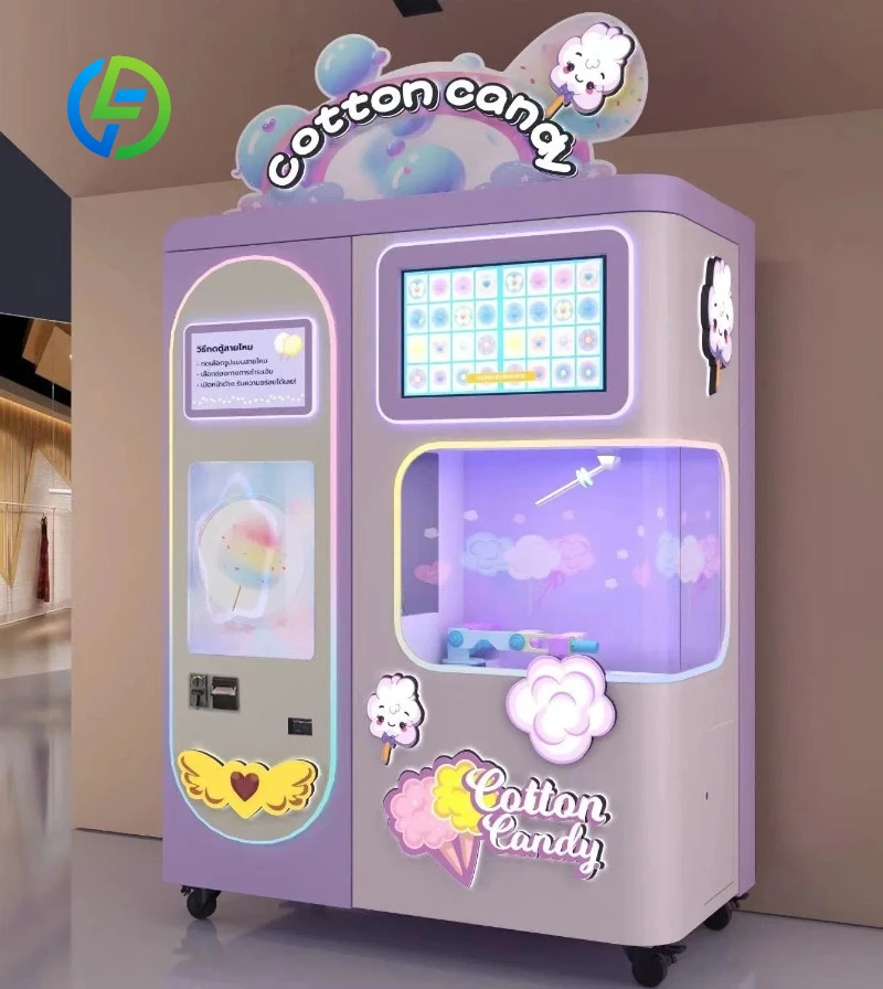 Customize Cotton candy vending machine Gorgeous Colorful Candy & Game Machine for Irresistible Sweet Treats and Delicious Snacks