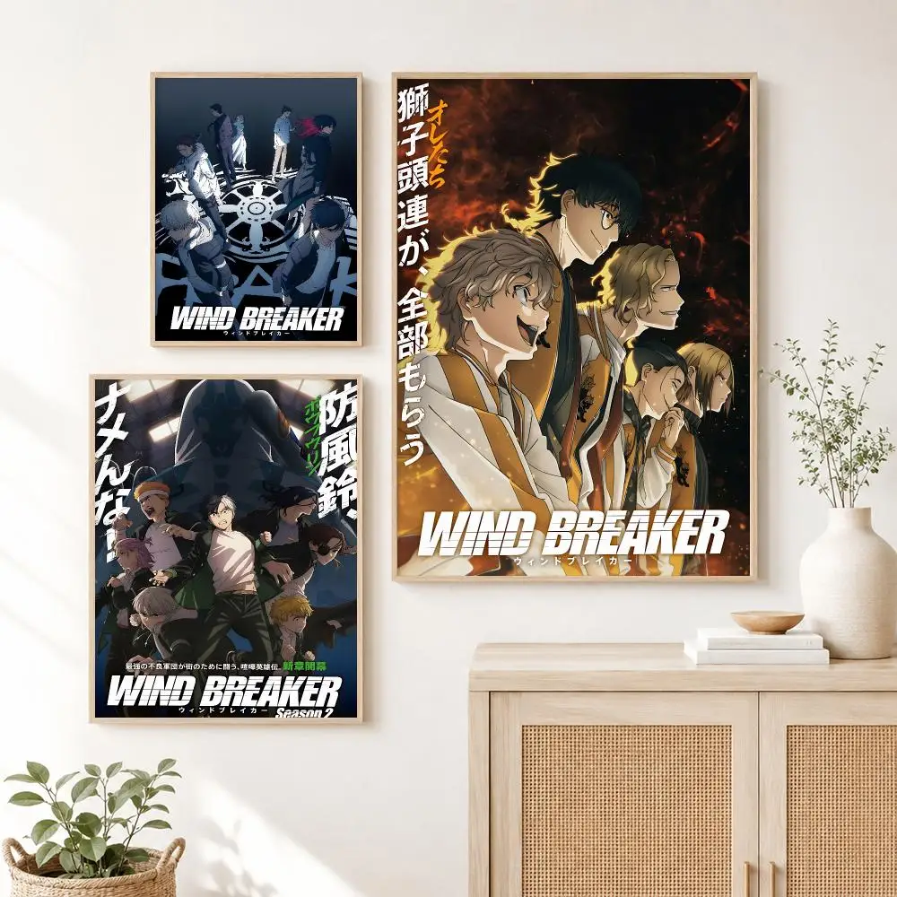 Vintage Classic Hot  Anime Wind B-Breaker Poster Self Adhesive Wall Art Decor for Bedroom Living Room Office Home Decor Gift