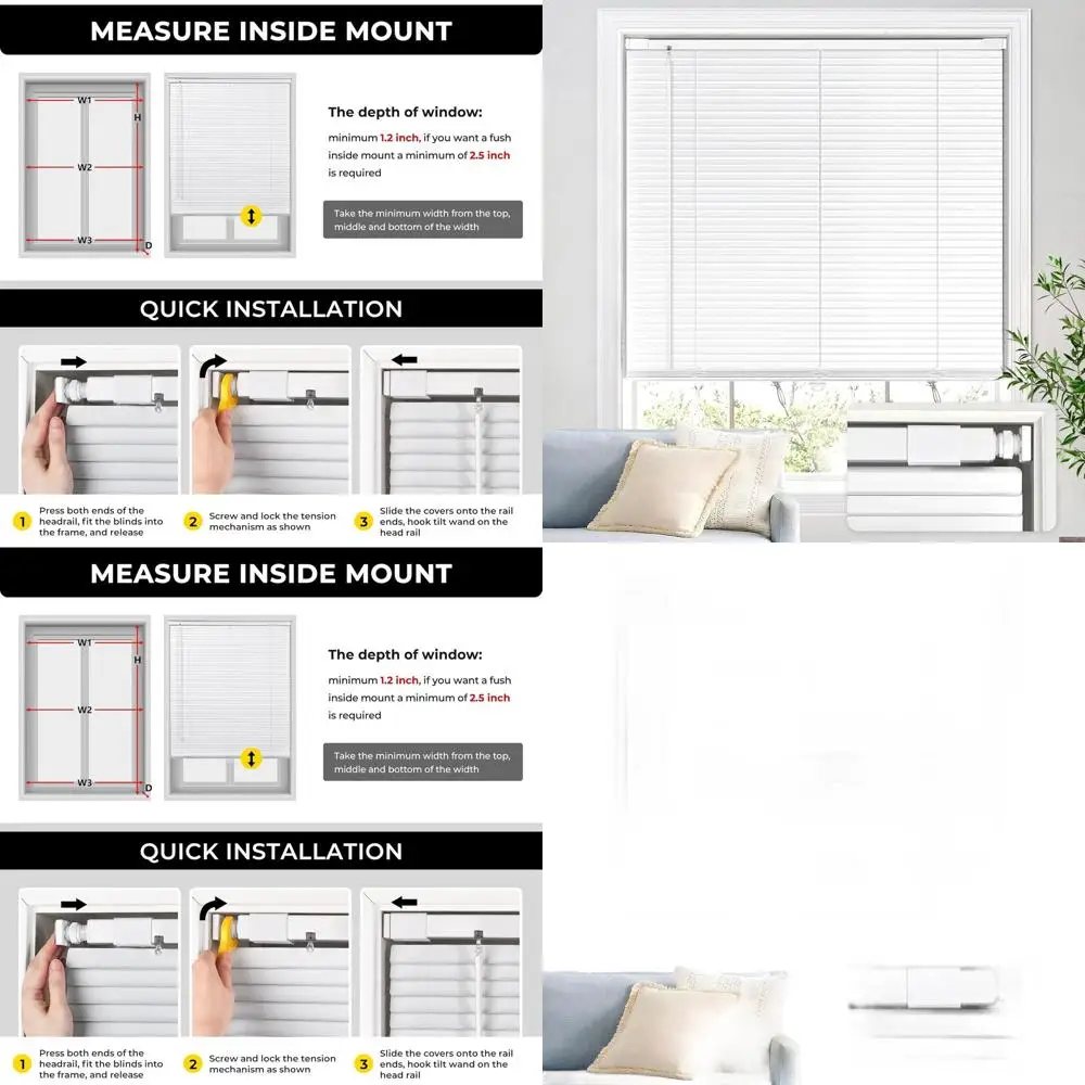 

1 алюминиевые L-образные мини-жалюзи, 100% конфиденциальность, белые, 47 Вт x 48 часов для окон