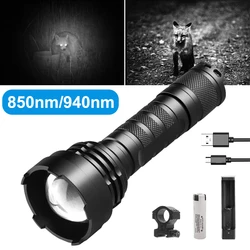 850/940nm Tactical Infrared Flashlight Weapon Gun Light Zoomable IR Illuminator VCSEL Chip Flashlight for Night Vision Scope