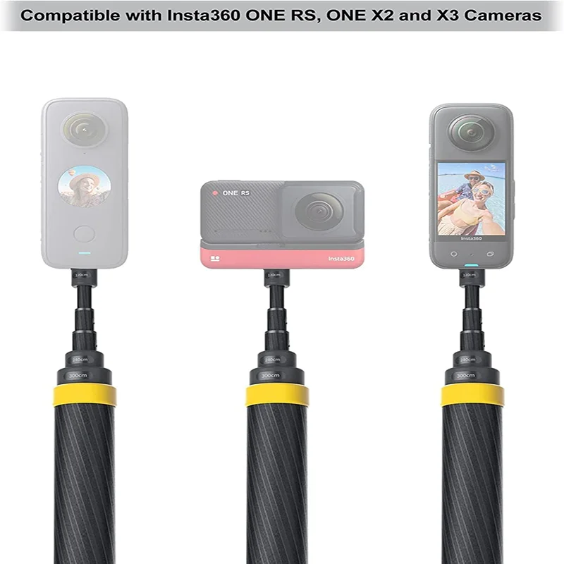 X5 Insta360 3 m 9,8 piedi Selfie Stick in edizione estesa per X4, X3, ONE RS, ONE X2, ONE R, ONE X, ONE Action Camera