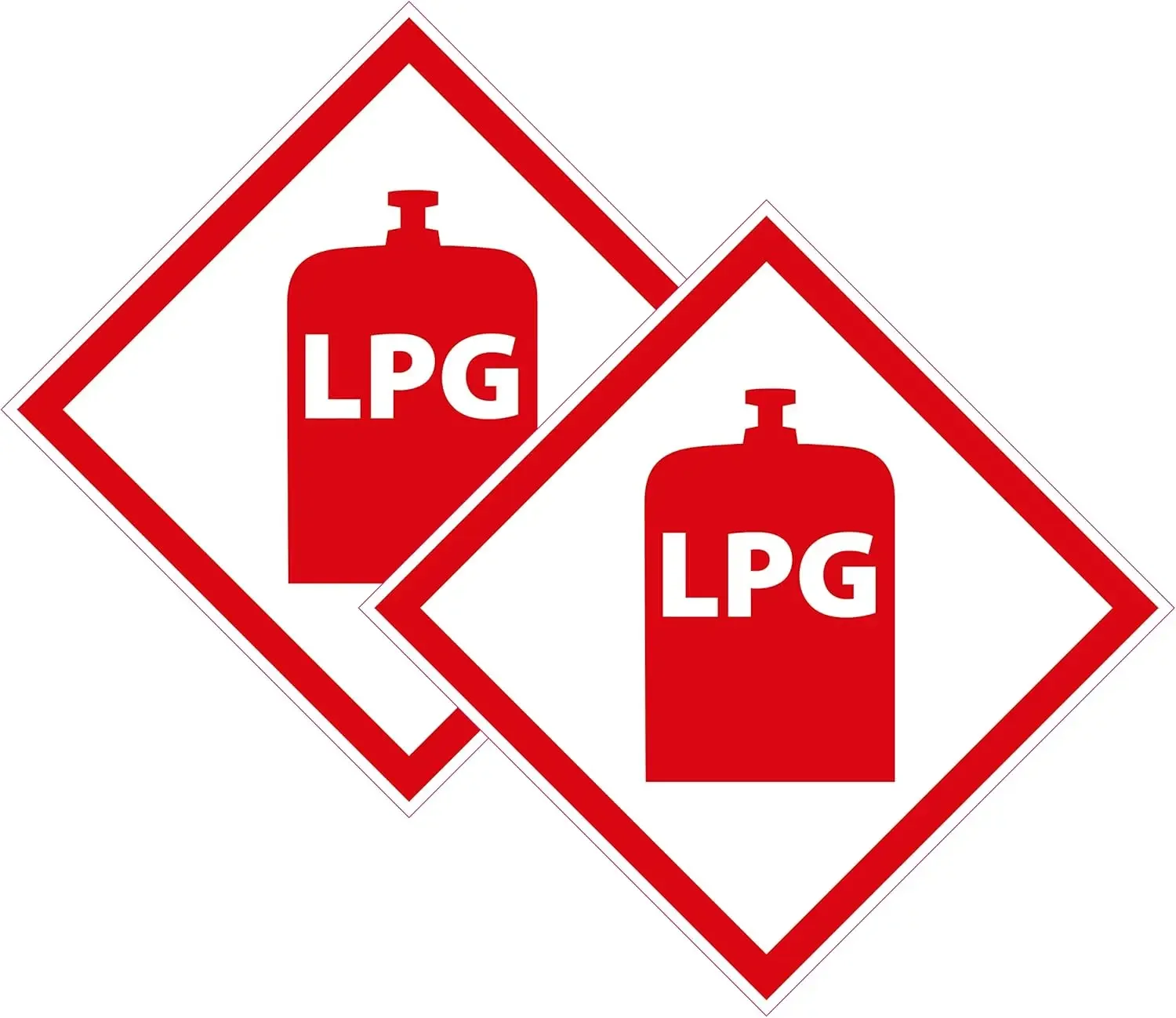 2PCS Liquefied Petroleum Gas Warning Stickers 100mm X 100mm for Caravan RV Camper Van RV Accessories and Accessories