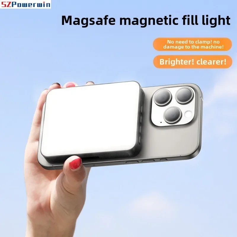 

MagSafe Magnetic Fill Light for Mobile Phone Dual-Color Temperature Mini Photography Light Portable Selfie/Live/Outdoor Lighting