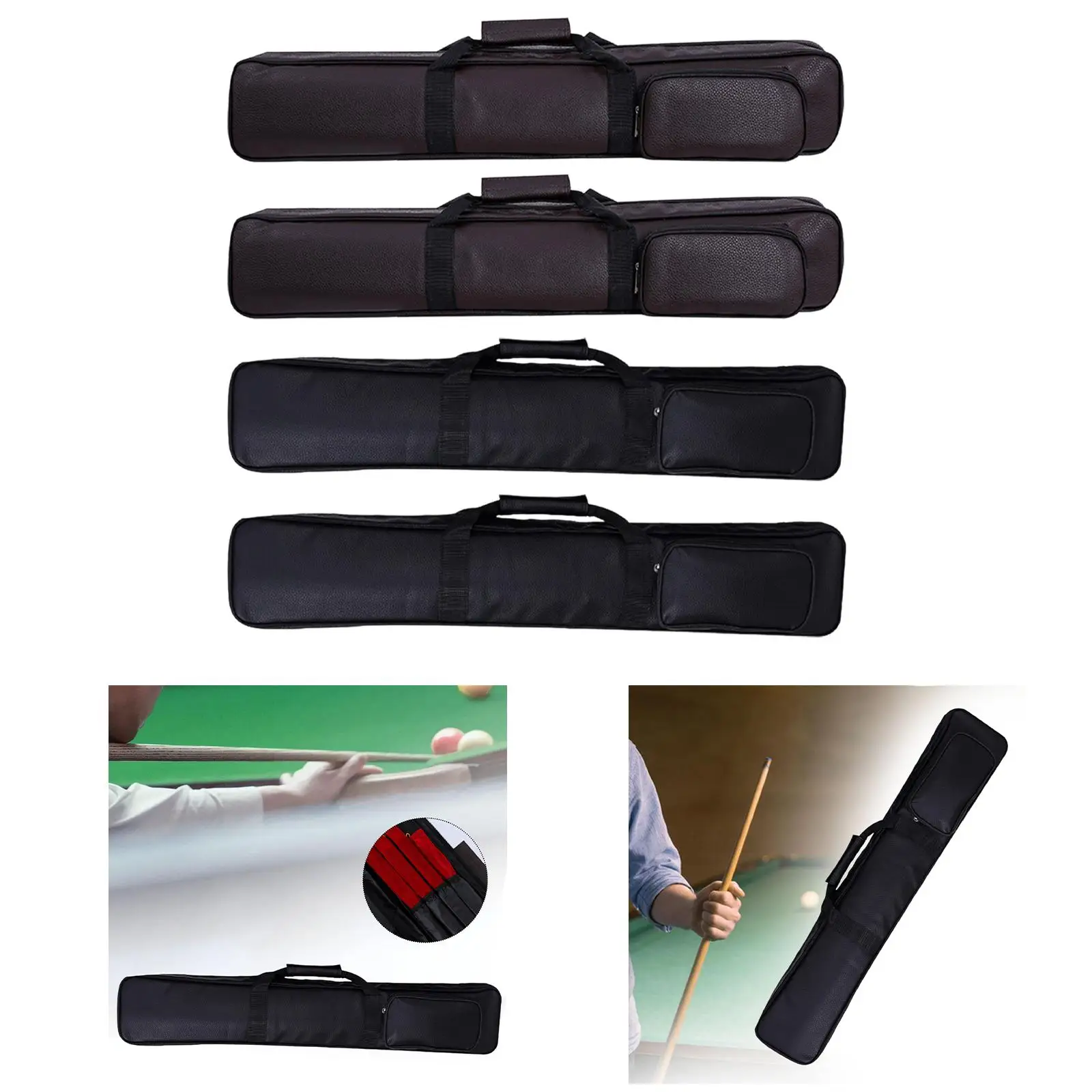 

Pool Cue Bag Portable PU Leather Billiard Cue Carrying Case with Shoulder Strap for Club Tournaments and Practice