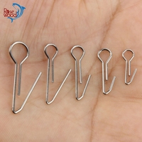 RoseWood 100pcs/lot Fishing Connector Swivel Accessories Metal Hooked Pin Head Lead Connector Fishing Tackle Multi Sizes