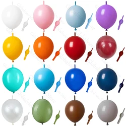 100/50Pcs Link Balloon Linking Balloons 6/12inch Chrome Metal Gold Latex Balloons for Birthday Christmas Wedding Party Decor