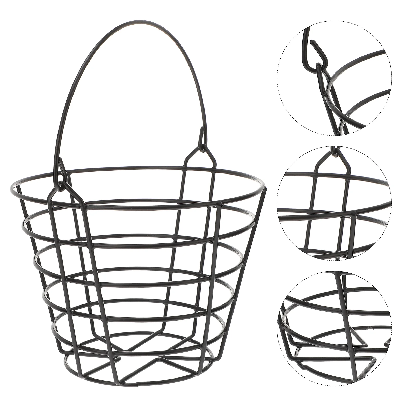 

2 Pcs Golf Ball Dispenser Basket Balls Iron Basketball Carrying Baskets for Men