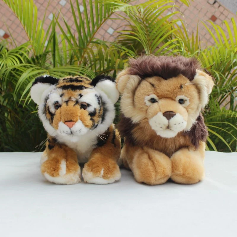 

Realistic Lion High Fidelity Cute Plushie Tiger Plush Toys Lifelike Animals Simulation Stuffed Doll Kawai Toy Gifts For Kids