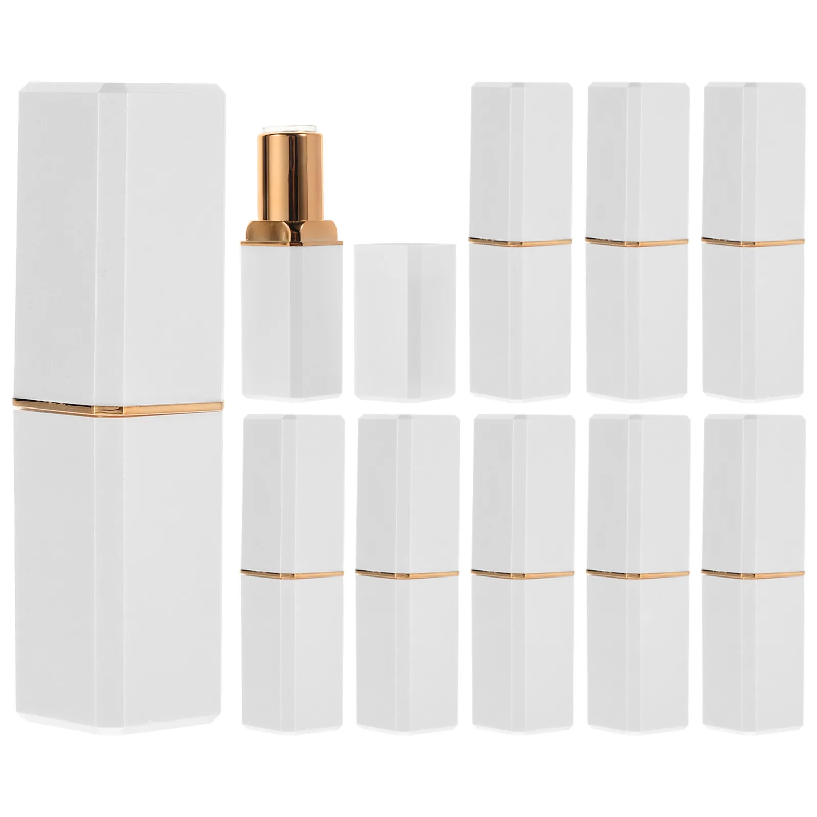 10Pcs Lip Balm Tubes Refillable Lip Gloss Containers Empty Lipstick Tubes DIY Travel Makeup Bag Essentials Women Girls