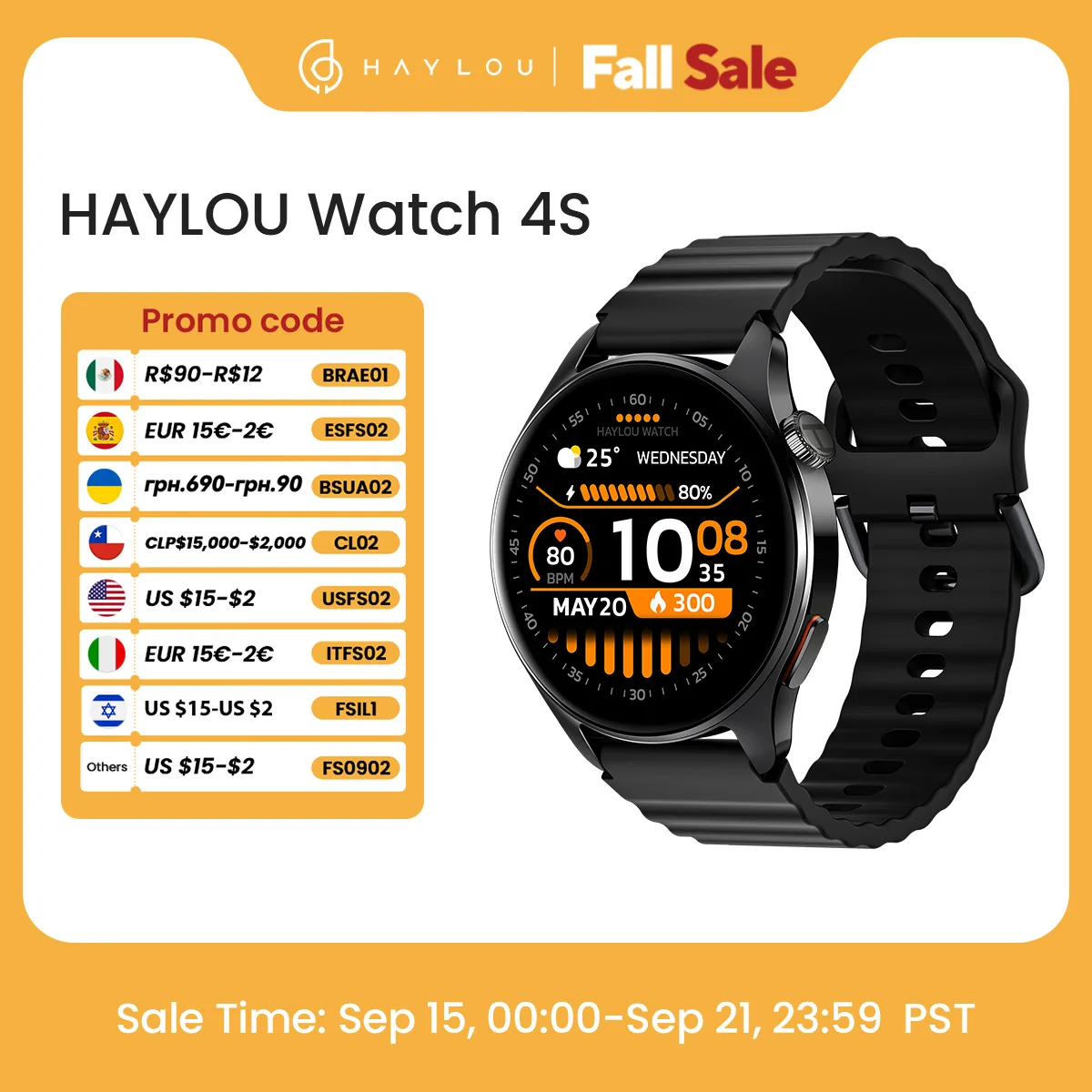 

HAYLOU Watch 4S GPS Smartwatch 1.43” HD AMOLED Display 5 Satellite GPS Positioning 120+ Workout Modes Sport Fitness Smart Watch