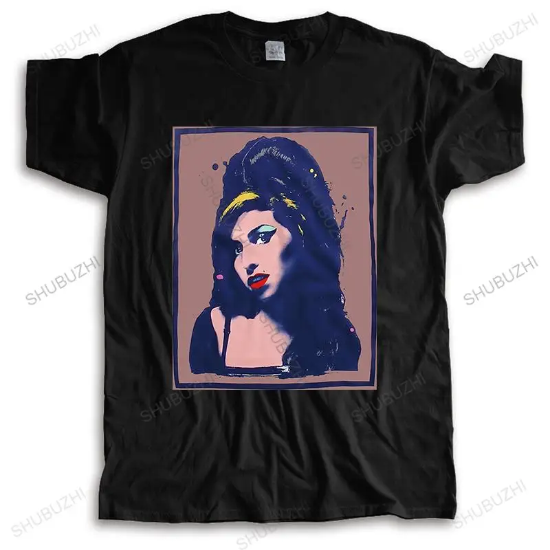 New homme o-neck t shirt black tops for men Amy Winehouse Pop Art Color Image casual cool top unisex teeshirt Brand Clothing