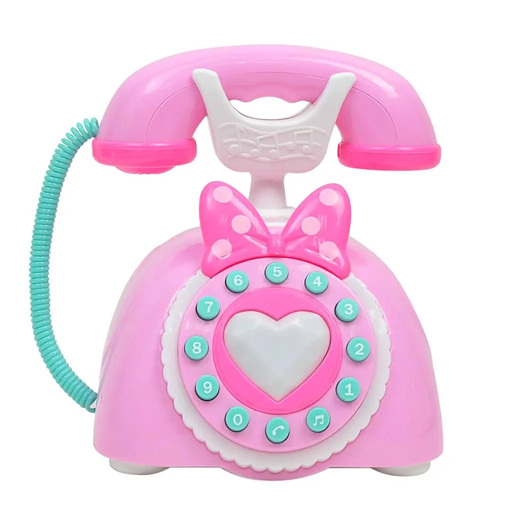 Vintage Telephone Children Pretend Play Early Educational Toy - Pink