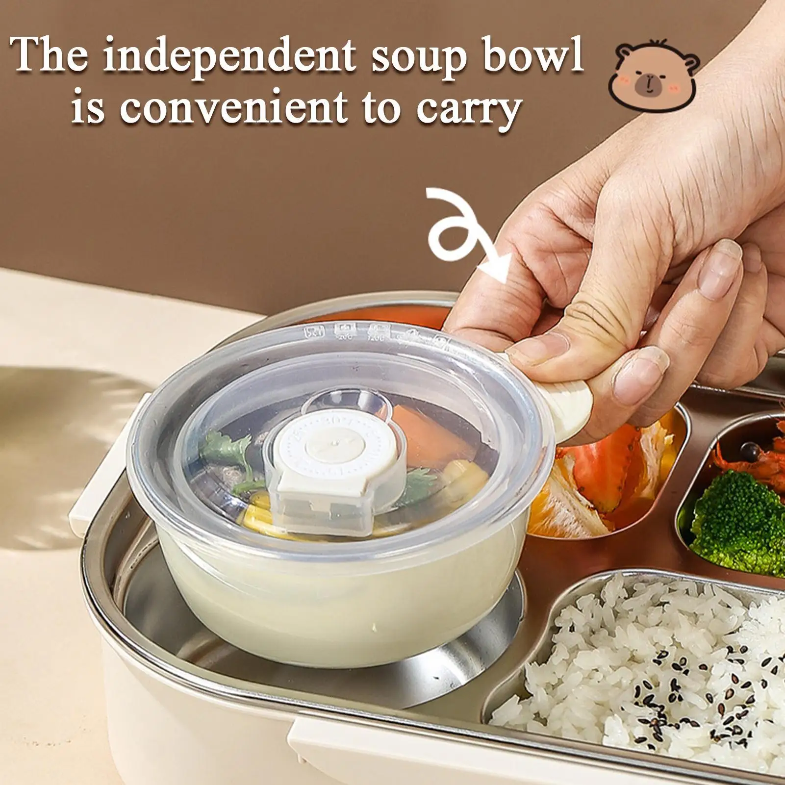 

Stainless Steel Lunch Box Stainless Steel Containers With Lids And Cutlery Microwave-Safe Snack Storage Box With Carry Bag For