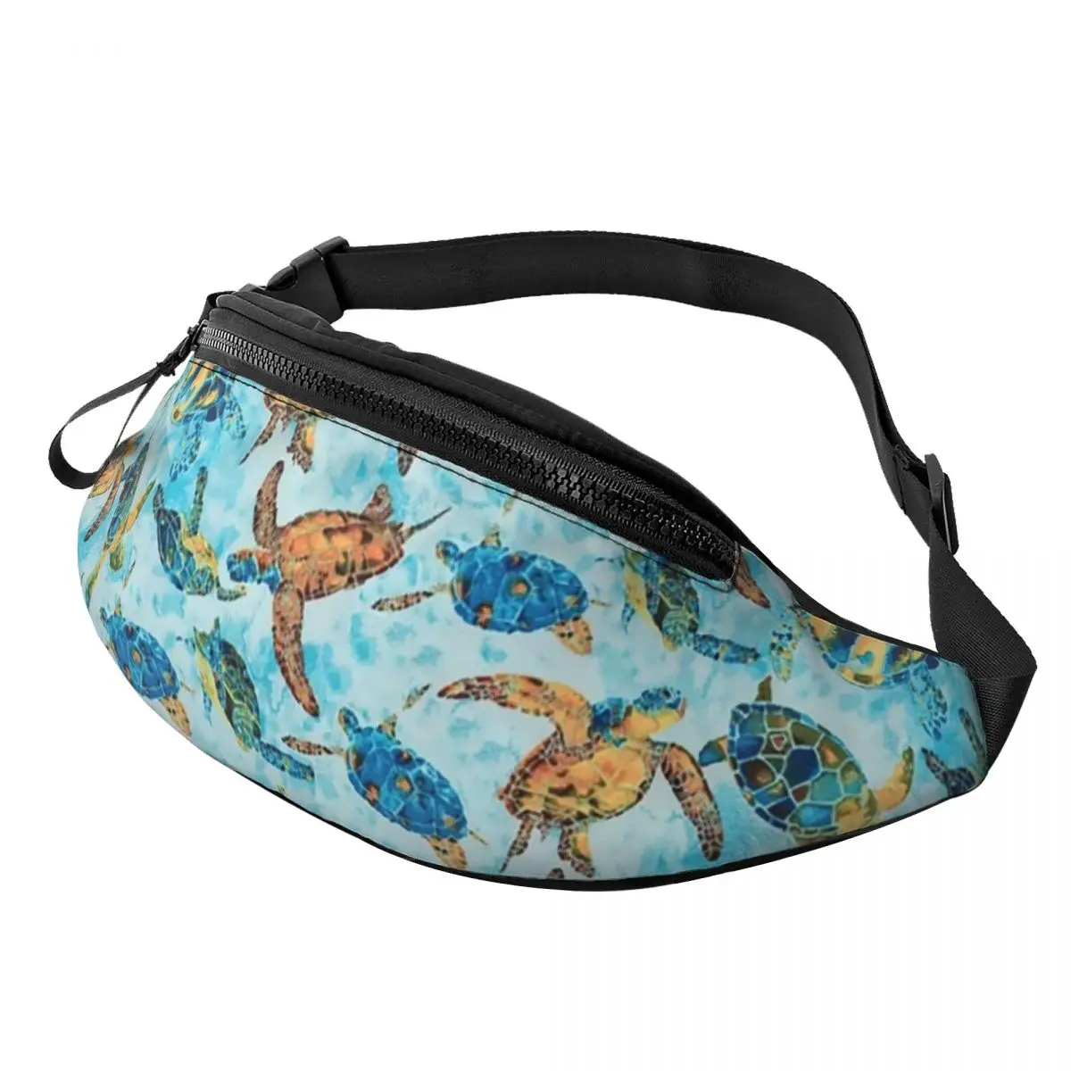 Bolsa de cintura crossbody para homens e mulheres, aquarela Fanny Pack, Cool Ocean Lover, Turtles Pattern, Phone Money Pouch, ciclismo, Camping