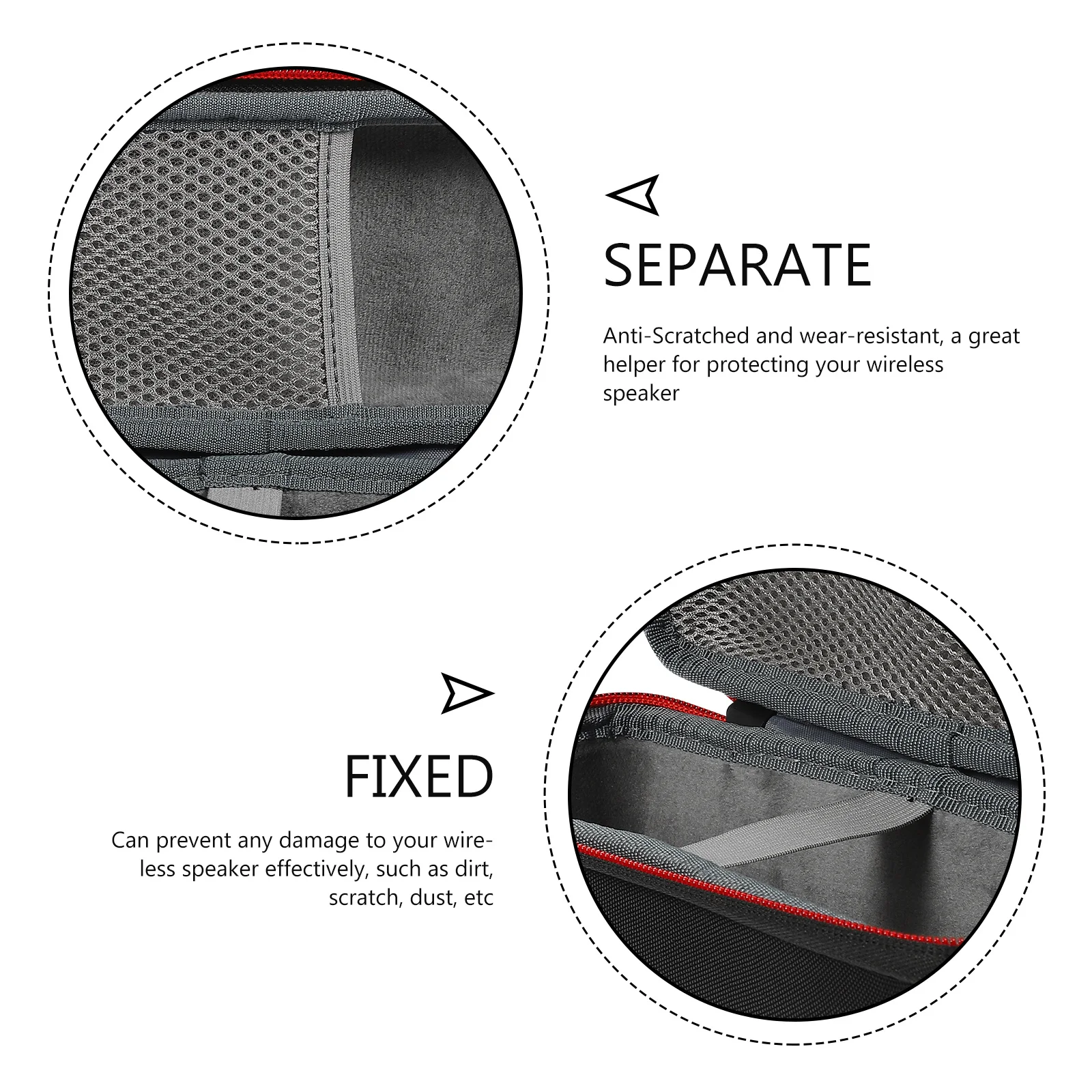 

Wireless Speaker Storage Case Portable Eva Hard Shell Organizer Scratch Resistant Carrying Box for Wireless Audio Accessories