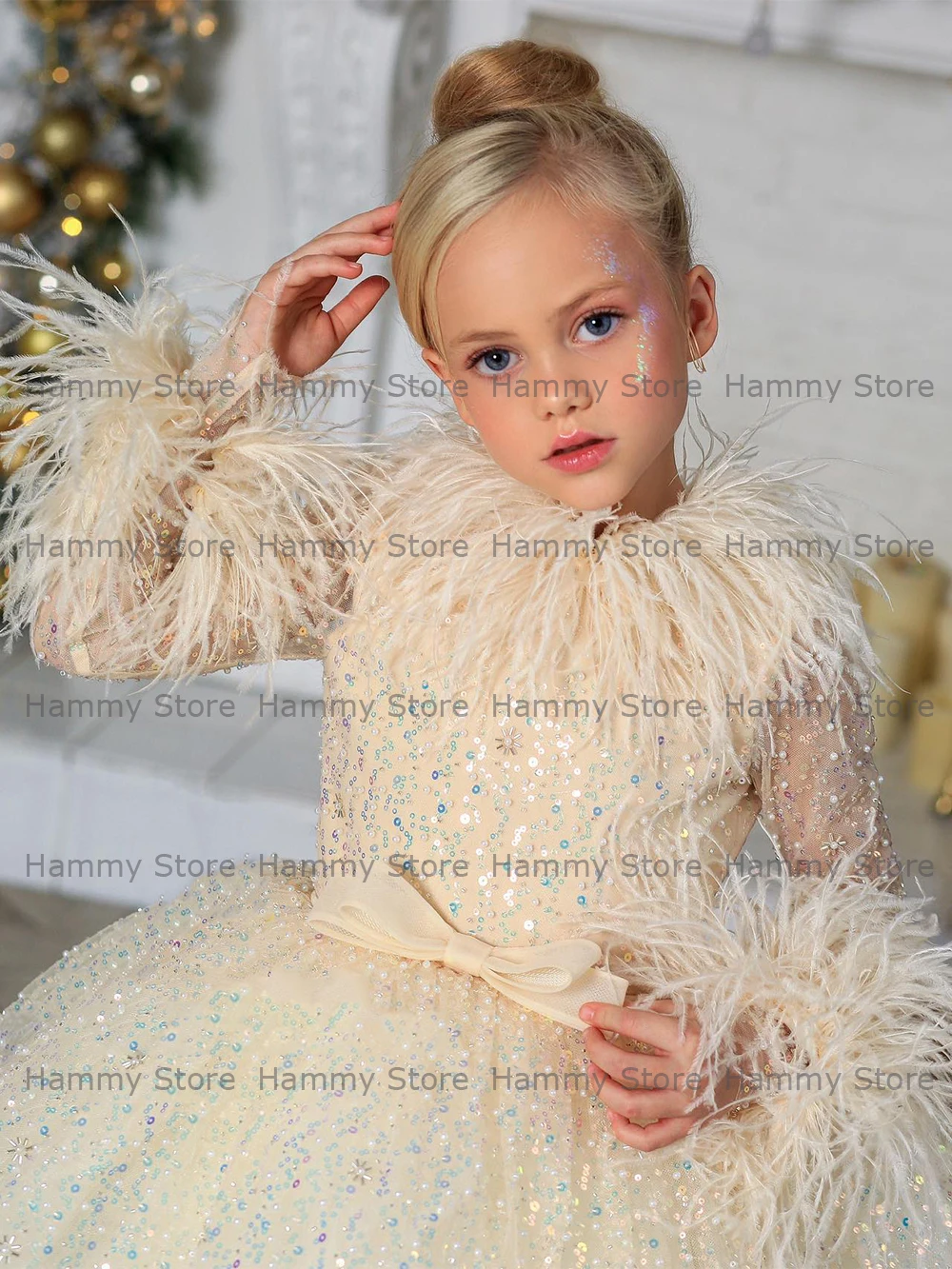 Meisjes Prinses Jurken Voor Birthday Party Gown Korte Mouwen Eerste Communie Jurk Bladerdeeg Sequin Kralen Bruiloft Bloem Meisje Jurk