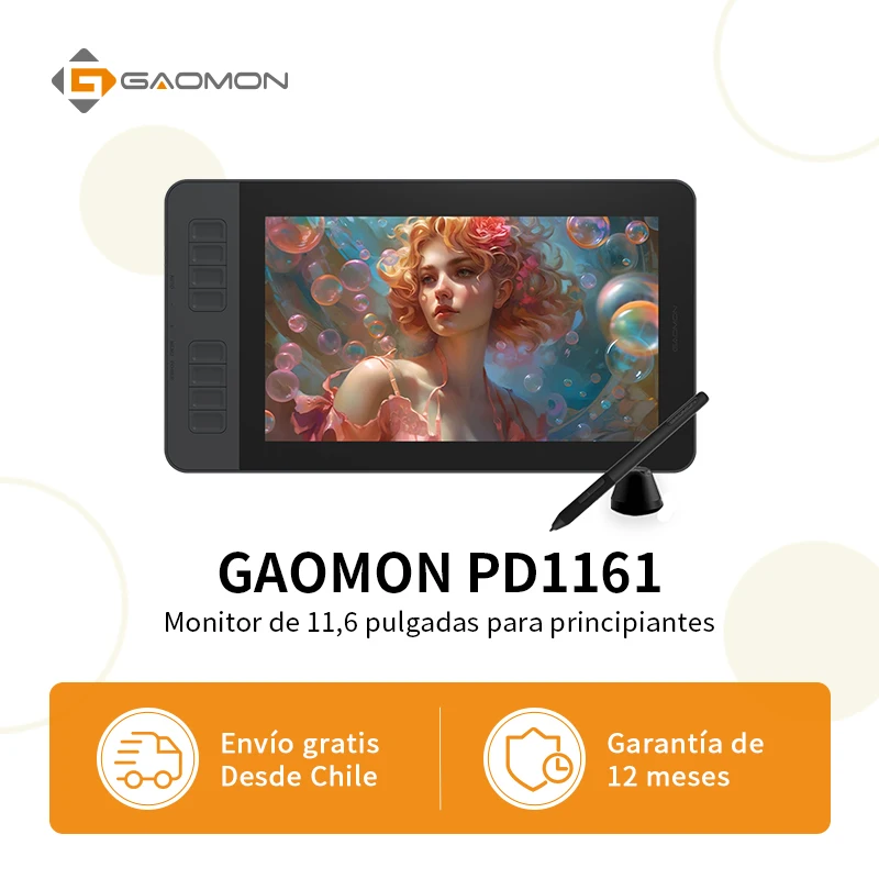 GAOMON PD1161 Drawing Tablet 11.6 Inch Graphics Tablet Monitor 8 Shortcut Keys for Drawing Paint Design Illustration Editing