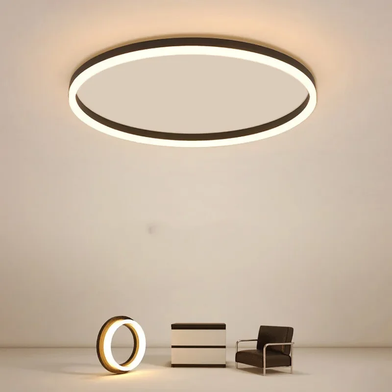 

Modern Minimalist Circle LED Ceiling Lights for Living Dining Room Balcony Track Lamp Bedroom Home Decor Indoor Lighting Fixture