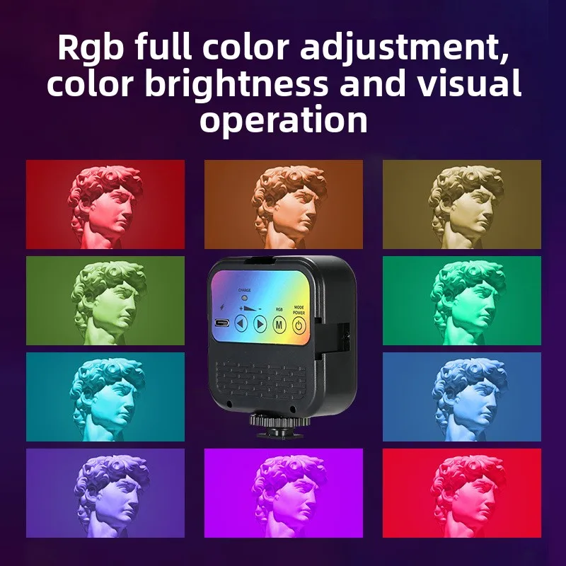 Pocket-Sized Phone Fill Light Mini Portable Camera Light with 3 Color Temperatures and RGB Mode for Live Streaming Selfie Makeup