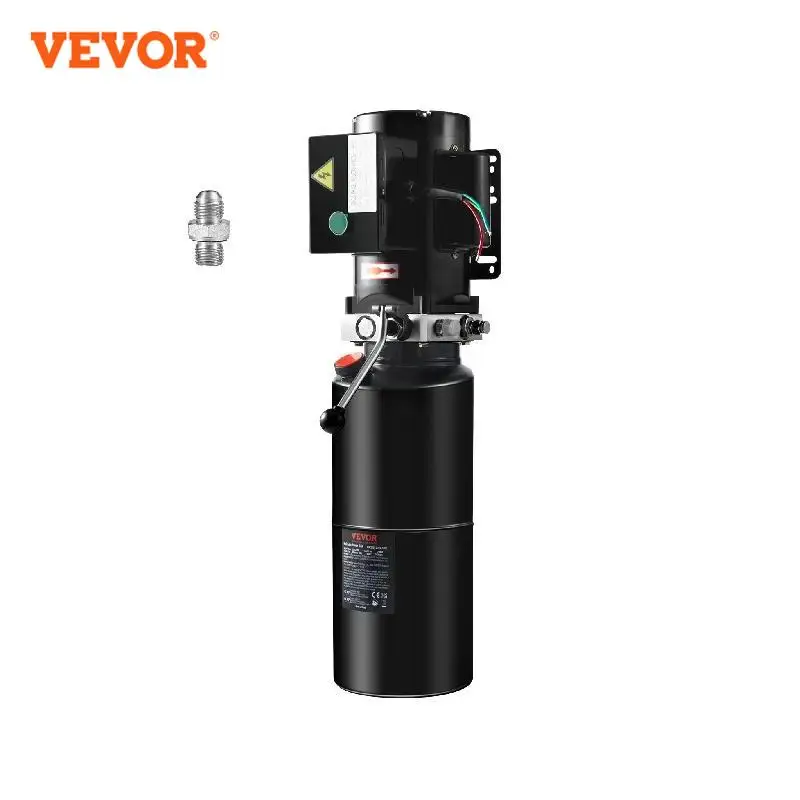 VEVOR Hydraulic Pump AC 220V Single-Acting 1.7 GPM Flow Rate 3200 PSI Max Relief Pressure for Dump Trailer Car Lifting