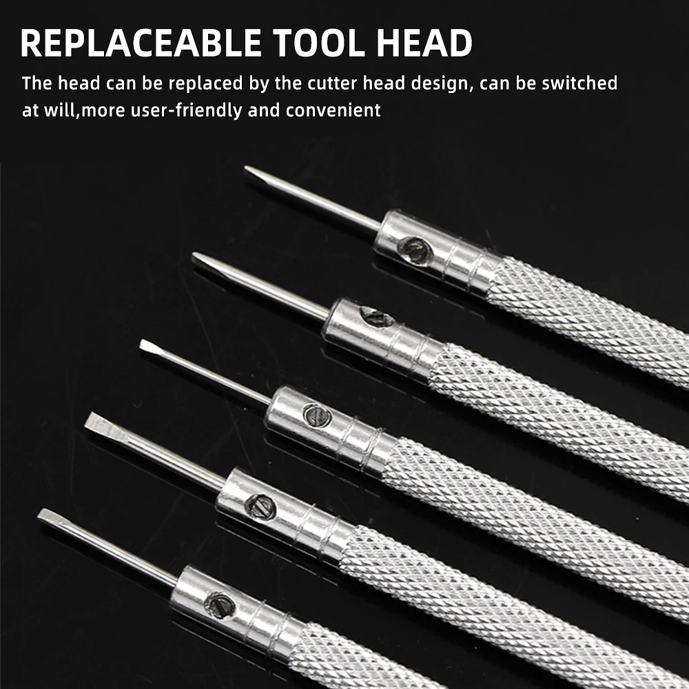 Silver Clock Watch Tools Parts Mini 5 PCS Tone Screwdriver Set for Watch Repair Tool Kit Band Link Pin Remover Screwdrivers