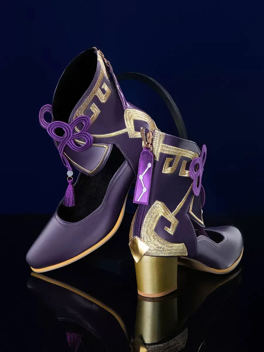 

Cos Honkai: Star Rail Anime Games Fu Xuan Shoes Cosplay Accessories Medium Thick Heeled Leather Shoes Customizable