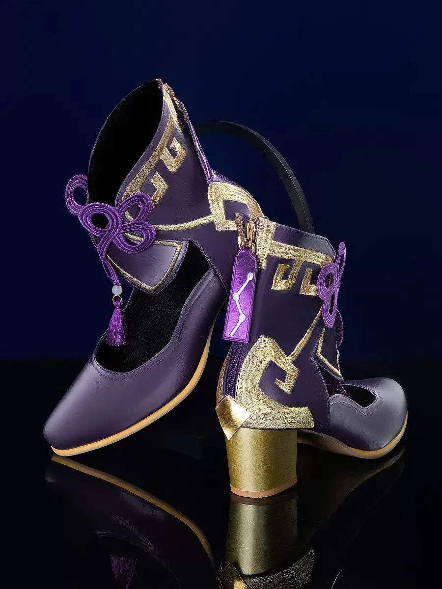 Cos Honkai: Star Rail Anime Games Fu Xuan Shoes Cosplay Accessories Medium Thick Heeled Leather Shoes Customizable