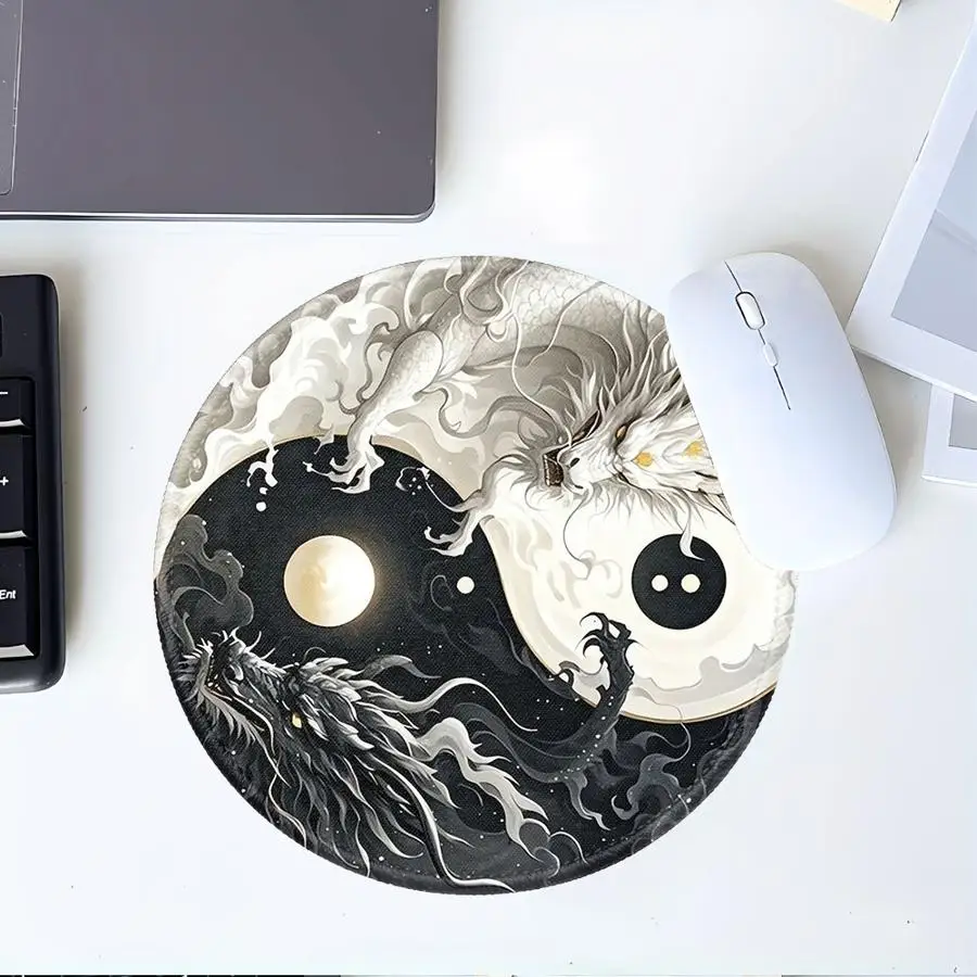 

1pc Mouse Pad Desk accessories Computer Laptop Pad Keyboard Mouse Pad Game Console Pad office Pad rubber Taiji Fire Dragon